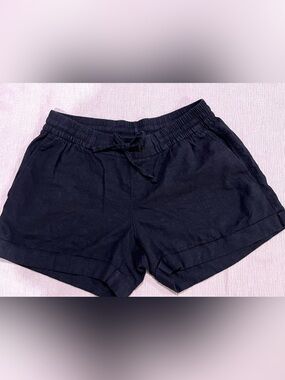 Old Navy Black Linen 3” Drawstring Shorts